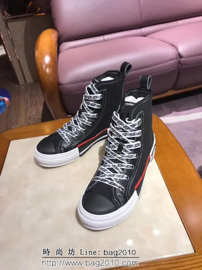 DIOR迪奧 2018秋冬走秀款 高 中 低幫 帆布女休閒鞋 QZS2481